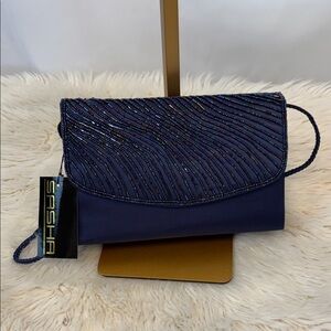 Navy Blue Beaded Clutch